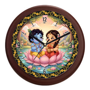 Luxury Bal Gopal Wall Clock Plastic <b>Frame</b> Baby Krishna Spiritual Home Decor Gift Item with Printing for Christmas & Back School - Product Image 6