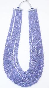 Nouveauté collier ovale lisse en tanzanite 7 brins fait à la main pour femmes perles de pierres précieuses minimalistes cadeau pour elle - Product Image 5