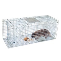 Piège à cage métallique robuste et sans cruauté pour attraper des animaux vivants, pour usage intérieur, pour attraper des lapins, des marmottes, des écureuils, des ratons laveurs, des rats