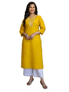 ชุดเดรส Anarkali ผ้าไหม RN Silk Salwar Kameez สำหรับผู้หญิง ลายปักดอกไม้สไตล์โรมัน ผ้าไหม แต่งลายปัก  ทรงตรง Kurta  ลำลอง ความยาวปานกลาง - Product Image 1