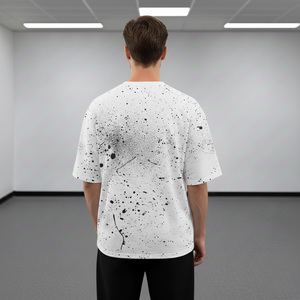 Camisetas de algodón extragrandes para hombre, manga corta, cuello redondo, diseño de puntos, estilo casual urbano, transpirable, ajuste jersey y precio bajo. - Product Image 5