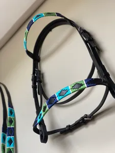 Bride de polo en cuir personnalisée de haute qualité et rênes produit élégant de licous - Product Image 2