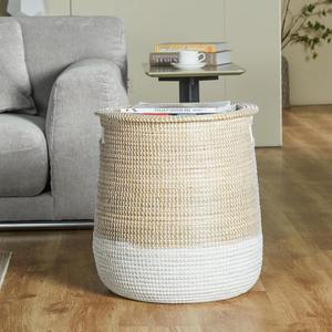 Panier à linge multifonctionnel en jonc de mer fait main, écologique, style rustique nordique, organisateur de rangement, vente en gros, directement de l'usine - Product Image 2