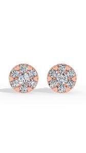 Pendientes de Diamantes Cultivados en Laboratorio con Corte Brillante Redondo y Engaste de Corazón Espléndido, Plata, Joyería Fina de Lujo, Proveedor Mayorista - Product Image 5