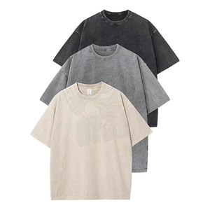 Oversized Drop Shoulder Luxury Quality Plain Custom Plus Size <b>Men's</b> Vintage Washed Oversized T <b>Shirt</b> Short Sleeve Solid <b>Shirts</b> - Product Image 1