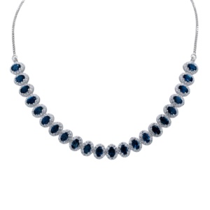 925 Sterling Silver London <b>Blue</b> <b>Topaz</b> & Cubic Zircon Jewelry Set | Necklace <b>Earrings</b> Ring Set for Women Bridal Party - Product Image 4