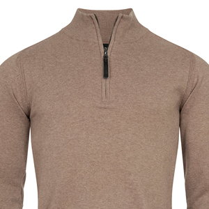 Pull en tricot pour homme à col montant et fermeture éclair, coupe classique - Product Image 6