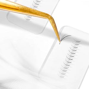 Glamoreyelash promade fans base de punto PBT coreano wispy promade volume fans 9D C Curl 9-17mm Pestañas postizas naturales unidas por calor - Product Image 4