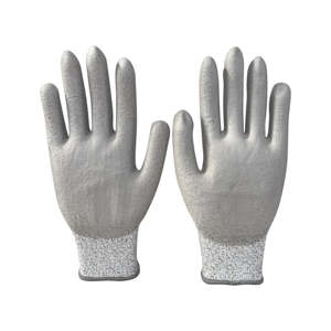 Gants de sécurité anti-coupure HPPE enduits PU A3 A4, tricotés sans couture, avec grip sur la paume et les doigts, pour mécaniciens et construction, Vietnam - Product Image 1