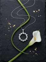 Pendentif Cœur Entrelacé en Diamant de Laboratoire 0,287 Ct, Or Jaune, Blanc et Rose 9K, Sertissage Clos Tendance, Plaqué Or pour Femme