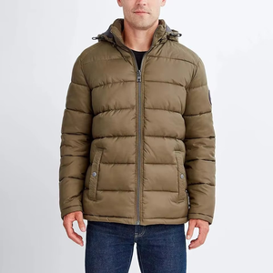 Men Winter Puffer Jacket Custom Logo Hooded Insulated Down Cotton Coat Wholesale OEM Manufacturer - Product Image 6