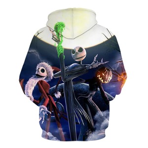 Sweat à capuche d'hiver pour homme Jack Skellington & Sally Puff imprimé, 100 % coton French Terry, coupe classique, avec poches, respirant - Product Image 6