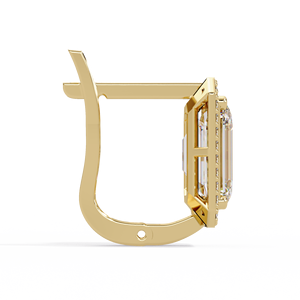 Hermosos Pendientes de Aro Halo con Certificación IGI, 4.30 CTW, Esmeralda y Diamantes Cultivados en Laboratorio, Oro Sólido de 14K, Joyería Nupcial, Regalos - Product Image 3