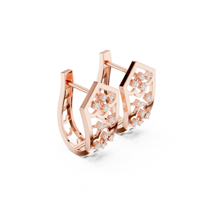 Pendientes de Oro Amarillo de 14K con Diamantes Cultivados en Laboratorio para Mujer, Pendientes para Usar en la Oficina, Nuevos Diamantes Cultivados - Product Image 4