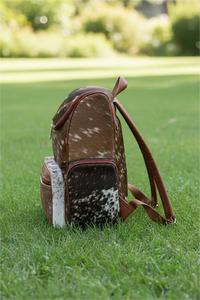 Luxury Genuine <b>Leather</b> Hair <b>Backpack</b> Zipper Letter Multi-function <b>Large</b> Capacity Unisex Travel School Laptop Bag HNBP-0029 - Product Image 3