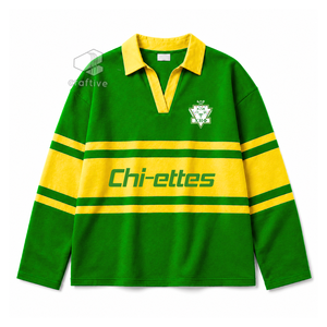 Camiseta de Rugby Chi Eta Phi para Mujer, con Cuello, Paneles de Color en Bloques, Polo Universitario de Rugby, Top Deportivo con Letras Griegas Bordadas - Product Image 1