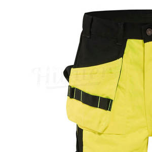 Hi Vis Reflective 100% Cotton Men’s Multi-Pocket <b>Carpenter</b> Mechanic Cargo Pants Utility Workwear Trousers with <b>Tool</b> Cargo Pocket - Product Image 4