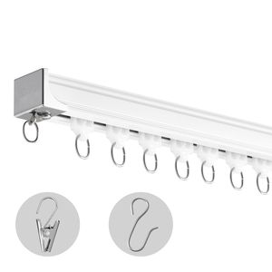 Set Binario per Tende a Soffitto 5.9 FT/1.8 Metri, Sistema Scorrevole in Lega, Divisorio per Stanze, Compatibile con Parete/Soffitto - Product Image 1