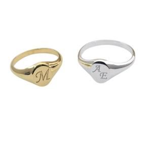 Anillo con Iniciales Personalizadas |   Iniciales Personalizadas |   Marcado con 925 |   Regalo Clásico para Boda o San Valentín |   Regalale |   Anillo de Sello Rosa - Product Image 1