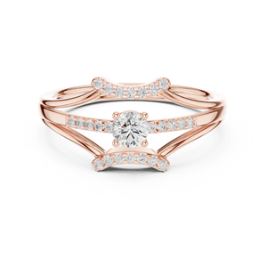 Ensemble de bagues de mariage en or rose avec diamants de laboratoire, bijoux élégants pour fiançailles et mariage, bijoux fins de qualité supérieure pour femmes, vente en gros de bagues - Product Image 1