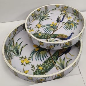 Nueva Bandeja de Servir de Madera con Estampado Floral Esmaltado, Bandeja para Servir Té y Café de Alta Calidad de Perfect Enterprises - Product Image 4