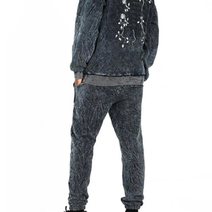 Ensemble de survêtement personnalisé pour homme, effet délavé, avec sweat à capuche et pantalon de jogging, 100% coton respirant, style streetwear, fournisseur OEM - Product Image 6