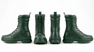 Botas de Motociclista Hechas a Medida al por Mayor, Botas de Tobillo de Cuero con Cordones, Suela Gruesa, Moda de Alto Rendimiento, OEM ODM - Product Image 3