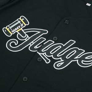 Maillot de baseball 99 avec patchs brodés cousus, maillot blanc avec rayures bleu marine - Product Image 4
