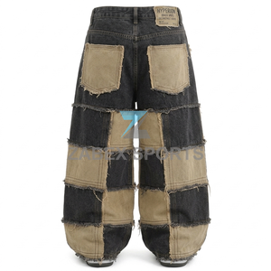 Pantalon cargo en denim ample et droit pour homme, sur mesure OEM ODM, style streetwear d'hiver, coton premium - Product Image 2