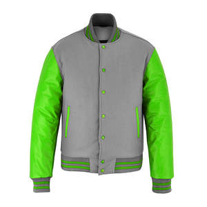 Vestes d'hiver en laine/cuir personnalisées, style universitaire, en vente en ligne à prix réduit. - Product Image 1