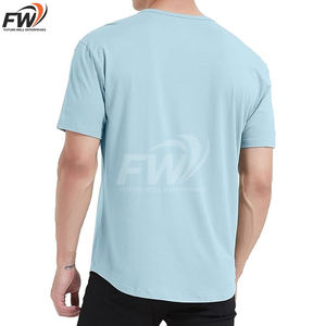 T-shirts pour hommes OEM, dernière collection, design tendance, en stock, vêtements de mode, t-shirts pour hommes, couleur unie. - Product Image 2