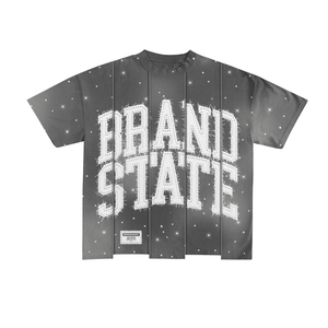 Conjunto de Camiseta Gráfica Oversize y Pantalones Cortos para Hombre 2026, Estilo Urbano, 2 Piezas, Estampado de Estrellas Vintage, Pantalones Cortos de Mezclilla Casuales, Conjunto Hip Hop - Product Image 3