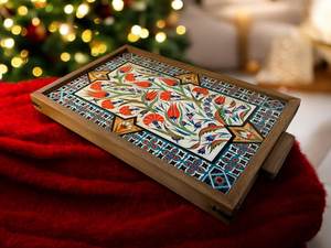 Handmade Wabi-Sabi Enamel Customized Unique Pattern <b>Large</b> Snack Serving <b>Trays</b> With Universal Overseas INDIA at Targeted Price - Product Image 2