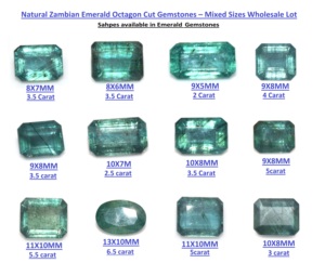 พลอยมรกตธรรมชาติจากแซมเบีย รูปทรงแปดเหลี่ยม – ขนาดคละแบบ ขายส่งยกชุด - Product Image 6