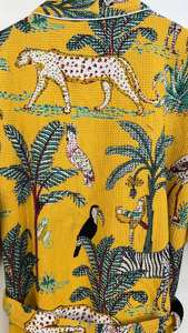 Bata Kimono de Algodón con Estampado Animal, Suave y Absorbente, Ajuste Relajado, para Spa y Uso Doméstico - Product Image 3