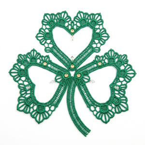 15mm <b>Emerald</b> Green Floral Guipure GPO Lace Trim Customizable Manufacturer Supplier 20 Meter Packing for Table Linen Curtains - Product Image 5
