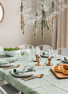 Wholesale Cotton Custom Sage Green 120 Inch Round Outdoors Party Banquet Wedding <b>Tablecloth</b> Table Cloths for Events - Product Image 6