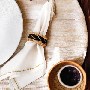Anneau de serviette en jute tressé fait main, porte-serviettes en canne de bambou pour mariage, banquet, table de salle à manger, fête de Pâques, décoration intérieure - Product Image 3