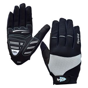 Black <b>full</b> Finger Cycling Gloves Breathable Anti <b>Slip</b> Gel Palm Riding Gloves for Bicycle Outdoor Sports - Product Image 1