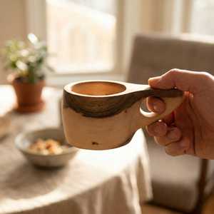 Scandinavian Wooden Kuksa Cup Traditional Handcrafted Wooden <b>Mug</b> for Bushcraft Hiking and Outdoor Use Morden Drinking experience - Product Image 3
