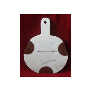 Planche à découper en marbre blanc avec finition fine et polissage lisse, design personnalisé, forme sur mesure, pour usage domestique et hôtelier - Product Image 6