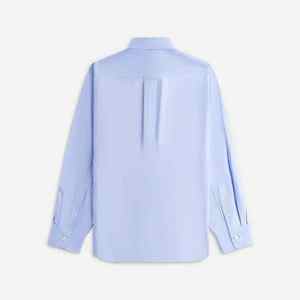 Men's Long Sleeve <b>Patchwork</b> <b>Shirt</b> Regular Fit Casual Woven Applique Design Light Blue - Product Image 3