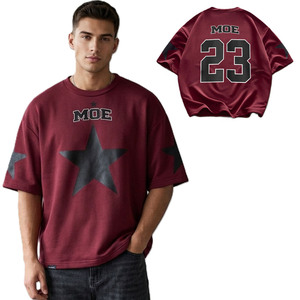 Maillot de football américain style vintage pour homme, coupe oversize, motif étoile, tissu respirant, streetwear, tenue d'équipe, production personnalisée - Product Image 1