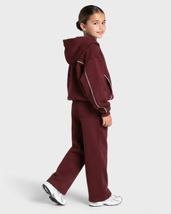 Conjunto Deportivo para Niña, Sudadera con Capucha y Puños Acanalados, Pantalones Deportivos, Conjunto Deportivo para Niña, Felpa Suave, Invierno, Informal, para Entrenamiento Físico, Dos Piezas - Product Image 1