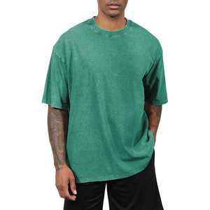 Loose Fit T <b>Shirt</b> With Stone Washed Finish Dropped Shoulders Short Sleeves Solid Color Acid Washed T <b>Shirts</b> - Product Image 5