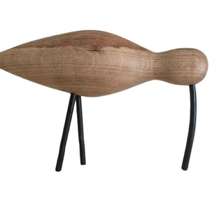 Rustic Wooden Bird Figurine Handcrafted Animal Sculpture Minimalist Wooden Bird Ornament Decorative Tabletop Wooden Bird Statue - Product Image 1