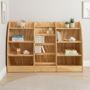 Extra large 4-tier bookshelf American pine plywood <b>solid</b> <b>wood</b> Vietnam factory best price Living room furniture - Product Image 5