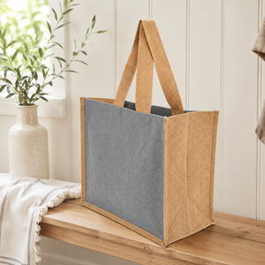 Laminated Jute Recycled Cotton Tote Bag with Inner Pocket 225 GSM Custom Logo Reusable Shopping Wholesale Manufacturer Exporter - Product Image 5