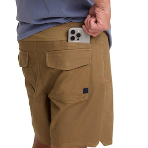 Shorts Bermuda Marron pour Homme, Couleur Unie, Logo Avant, Taille Mi-Haute, Fermeture à Cordon, Style Décontracté, Polyester, Séchage Rapide, Respirant - Product Image 5