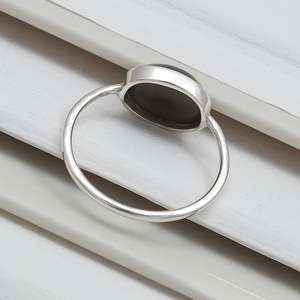 Natural Oval Shaped Black <b>Opal</b> Gemstone <b>Ring</b> Made From 925 Sterling <b>Silver</b> Handmade Boho <b>Ring</b> Perfect Anniversary-Wedding Gift - Product Image 4
